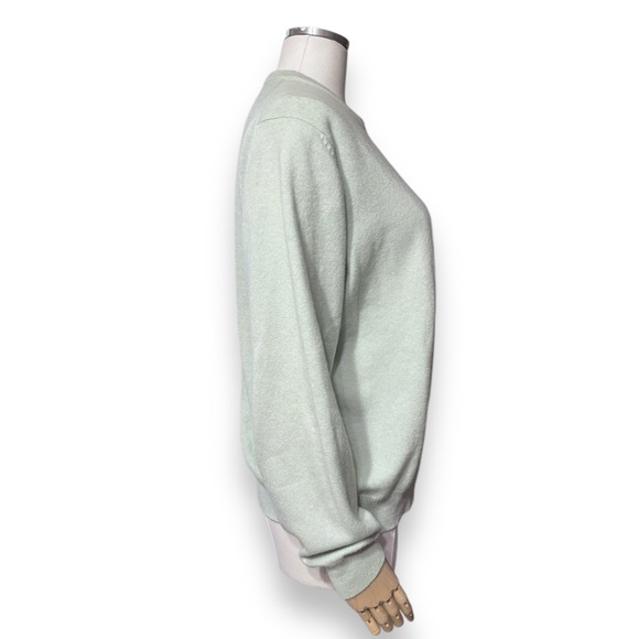 HERMAN GEIST Mint Green Pure Cashmere Crew Neck Sweater - Picture 2 of 6